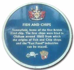 placa con el nombre de fish and chips